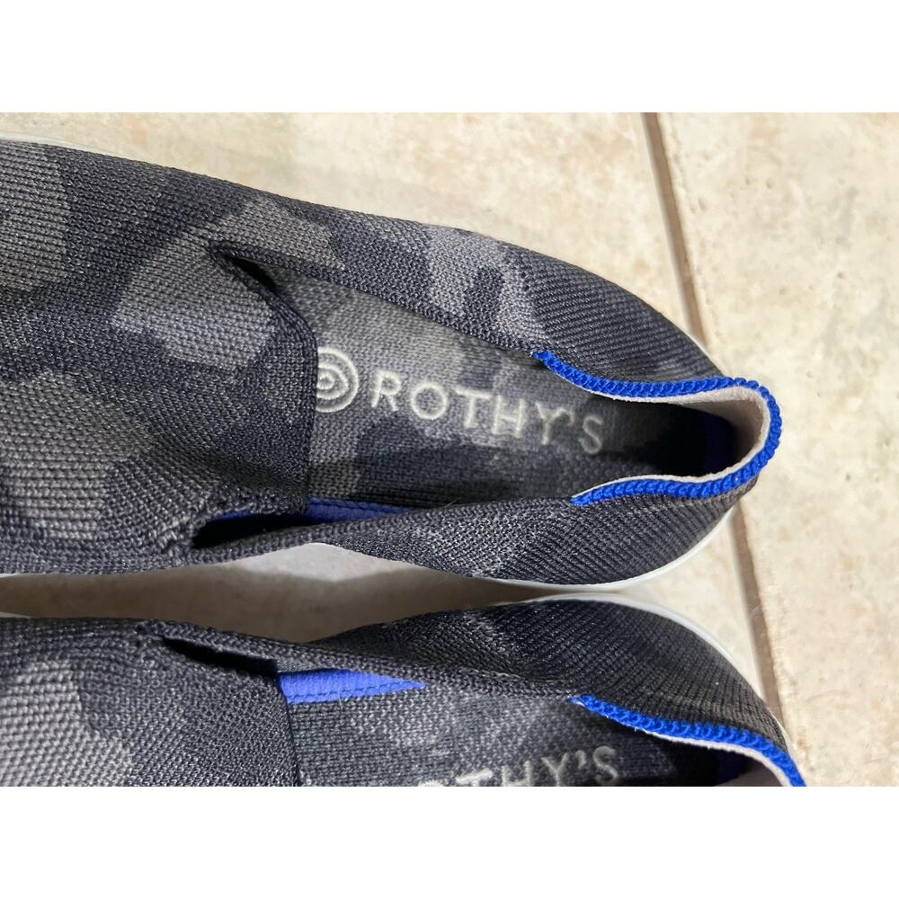 Rothy's The Original Slip On Sneakers Shoes Gray Camo Grey Knit Womens Size 7.5 - Picture 2 of 8